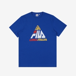 Fila Linea Italia Triangle Logo - Miesten Poolopaita - Sininen | FI-65747